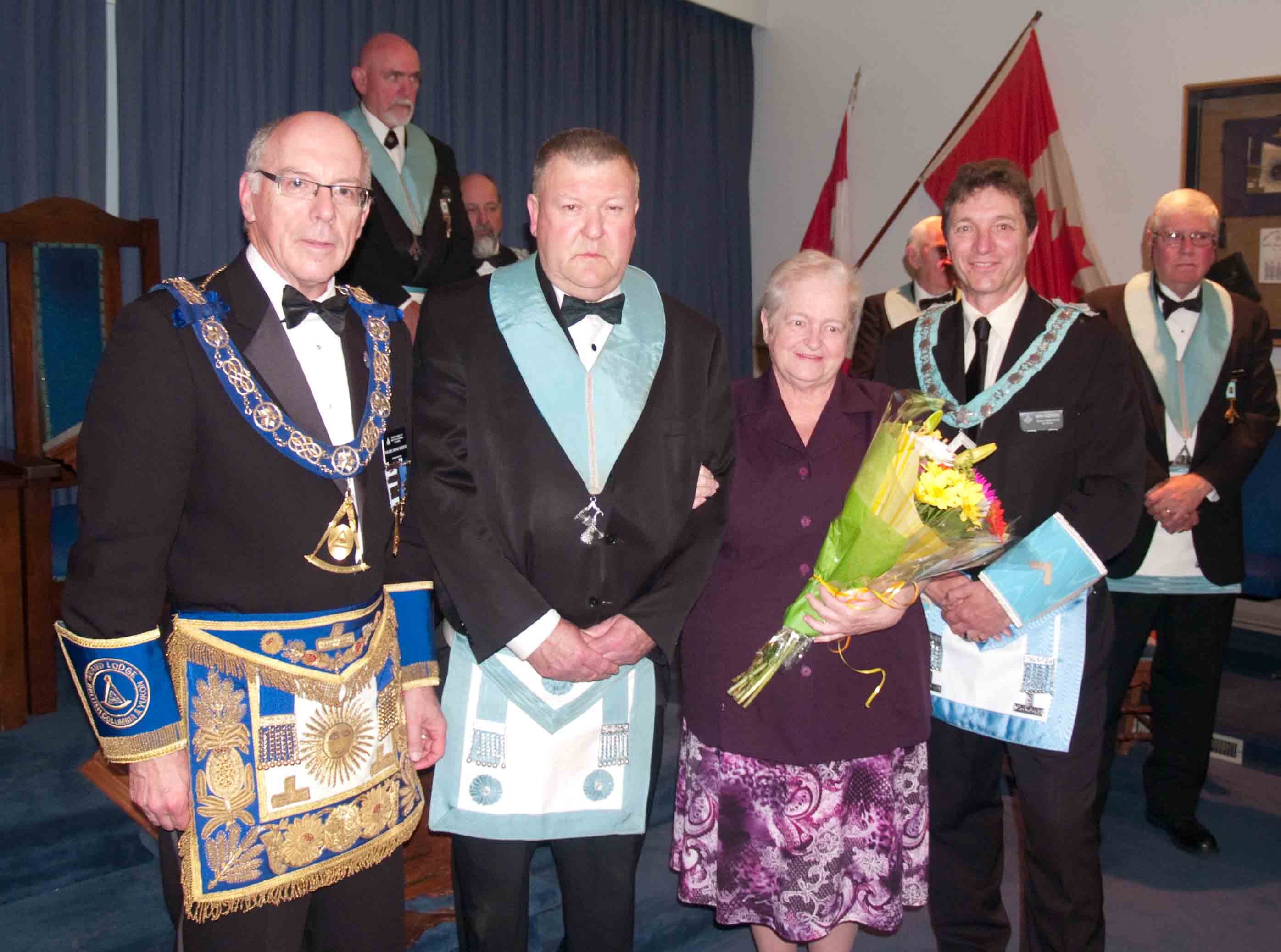 Steve McKenna with Grand Master and Worshipful Master